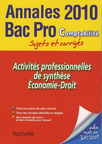 Activités professionnelles de synthèse Economie-Droit Bac Pro Comptabilité: Sujets et corrigés book
