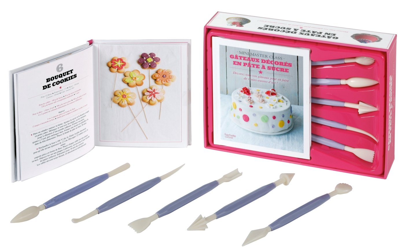 Gâteaux décorés en pâte à sucre: Avec 1 set de 5 ustensiles pour sculpter et modeler la pâte à sucre book