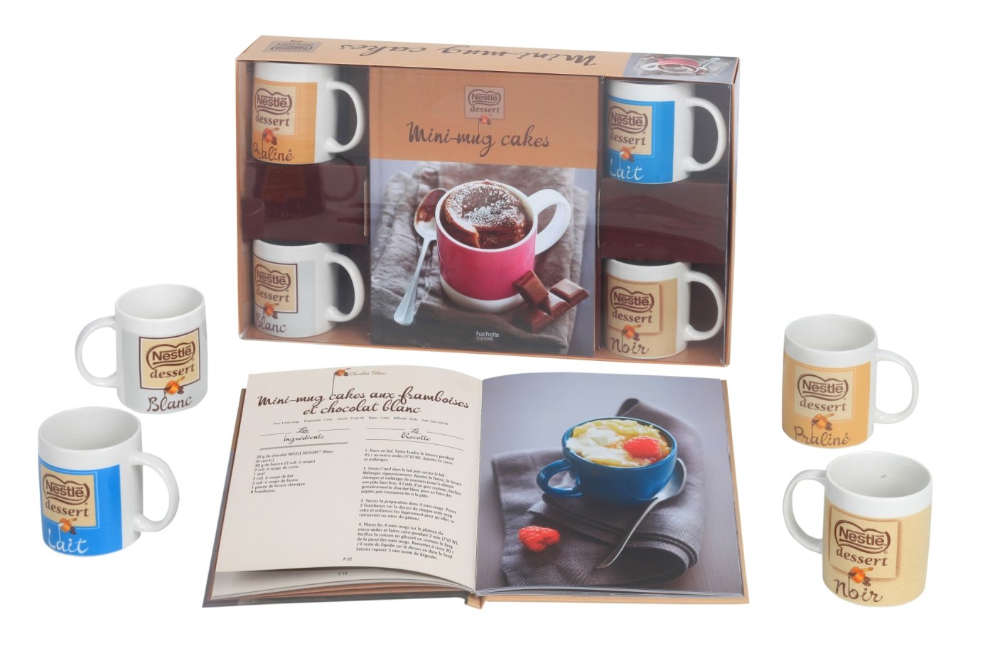 Coffret mini-mug cakes: Avec 4 mugs Nestlé dessert book