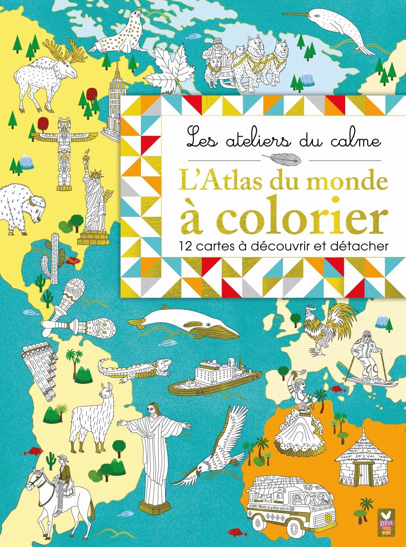L'atlas du monde à colorier: 12 cartes à découvrir et détacher Tiptoi & Games