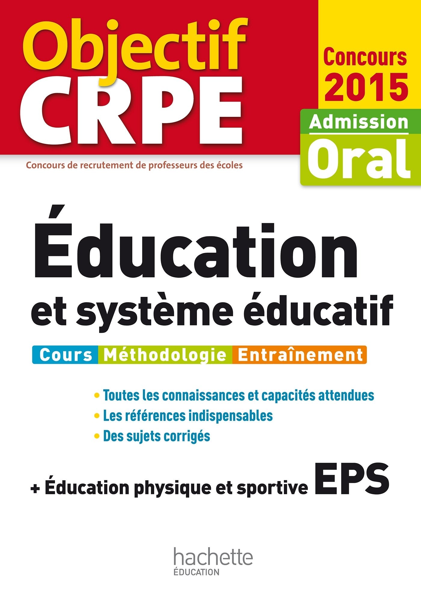 Education et système éducatif + éducation physique et sportive: Oral admission book