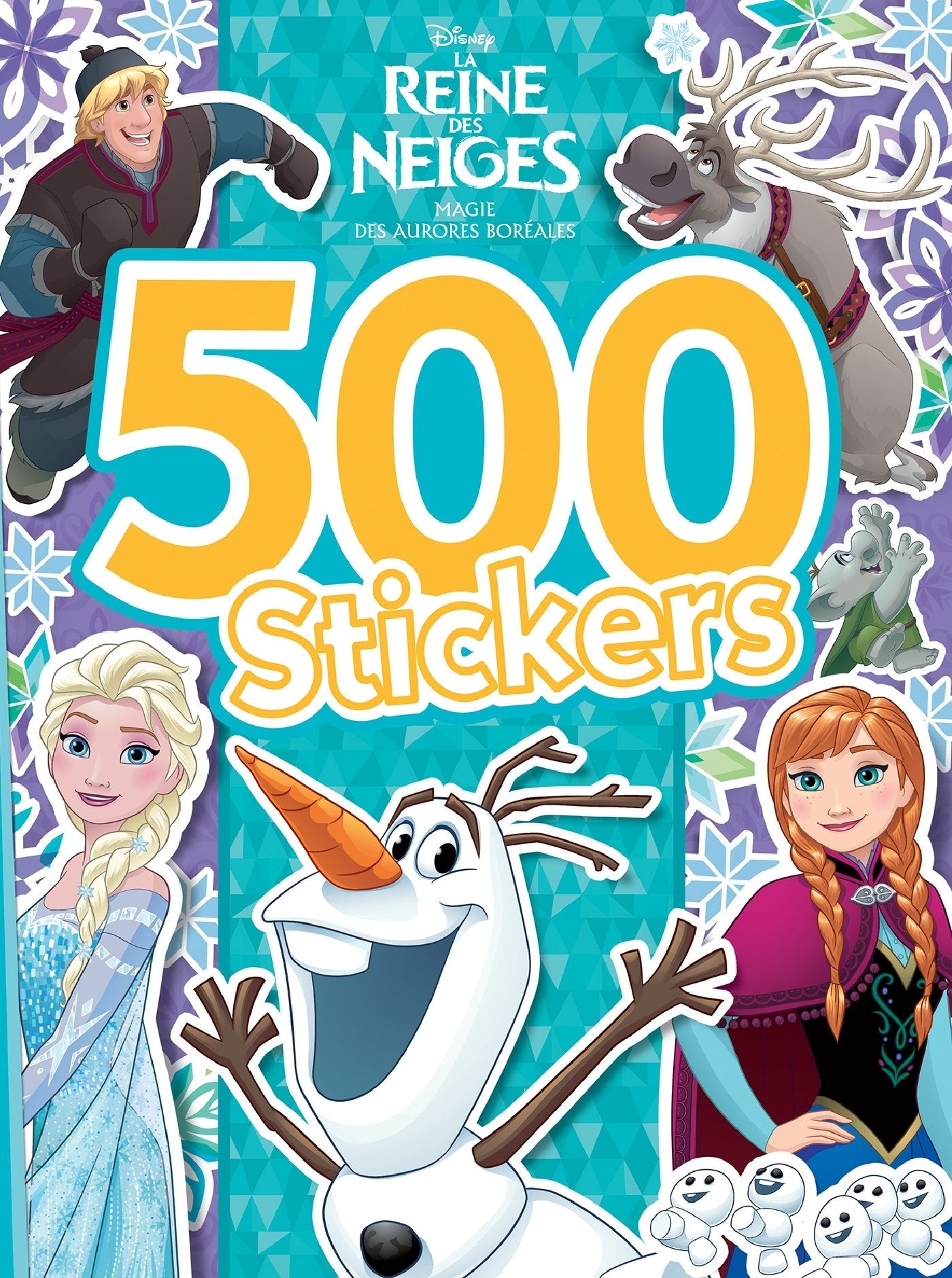 500 stickers La Reine des Neiges Magie des aurores boréales book