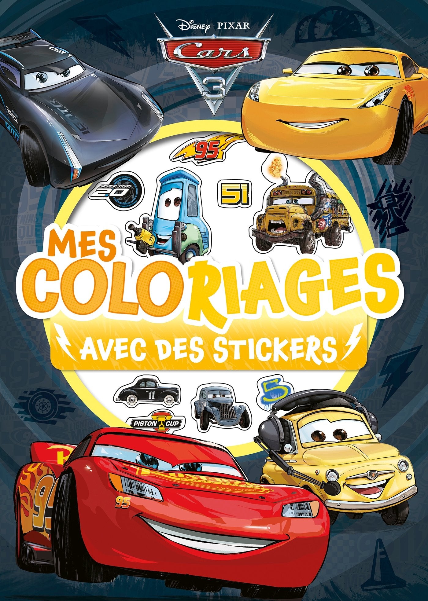 CARS 3 - Mes coloriages avec Stickers book
