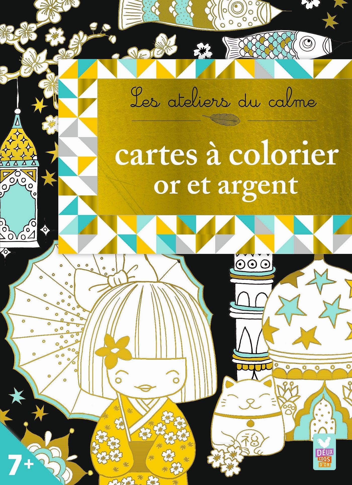 Cartes à colorier or et argent book