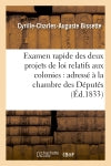 Examen rapide des deux projets de loi relatifs aux colonies : adressé à la chambre des Députés book