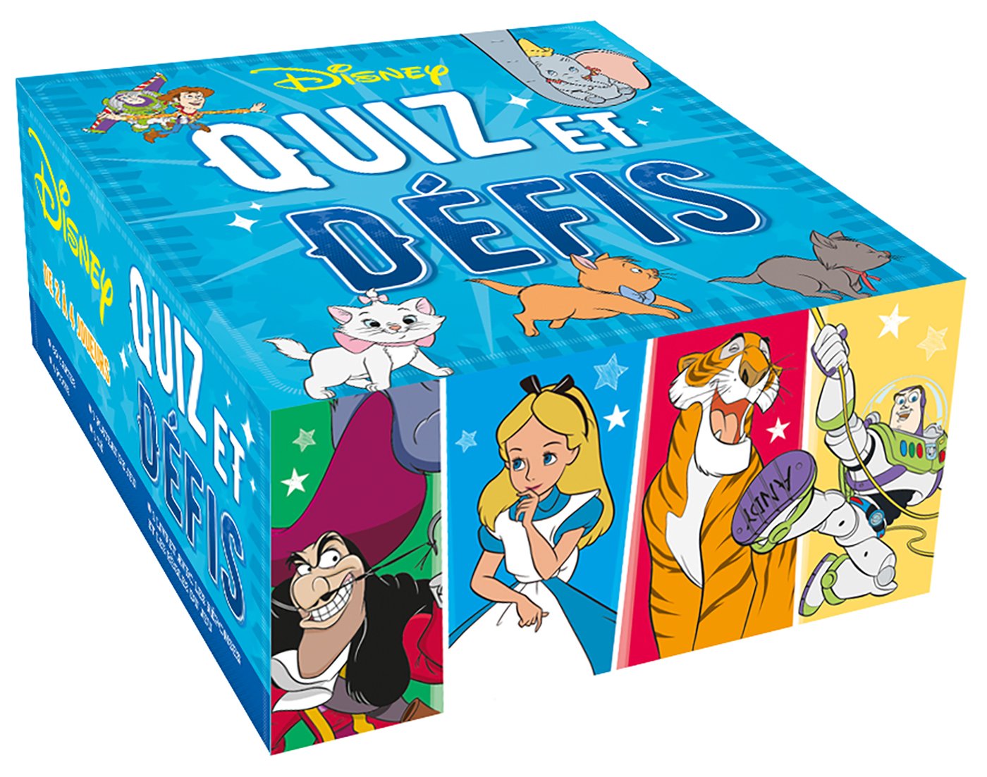 Disney boîte quiz et défis: 1 plateau de jeu, 4 pions, 1 dé, 1 livret Books