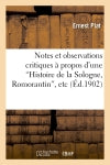 Notes et observations critiques à propos d'une 'Histoire de la Sologne, Romorantin', etc book