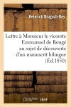 Lettre à Monsieur le vicomte Emmanuel de Rougé au sujet de la découverte d'un manuscrit bilingue book
