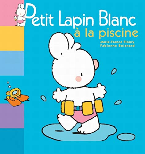 Petit lapin blanc à la piscine book