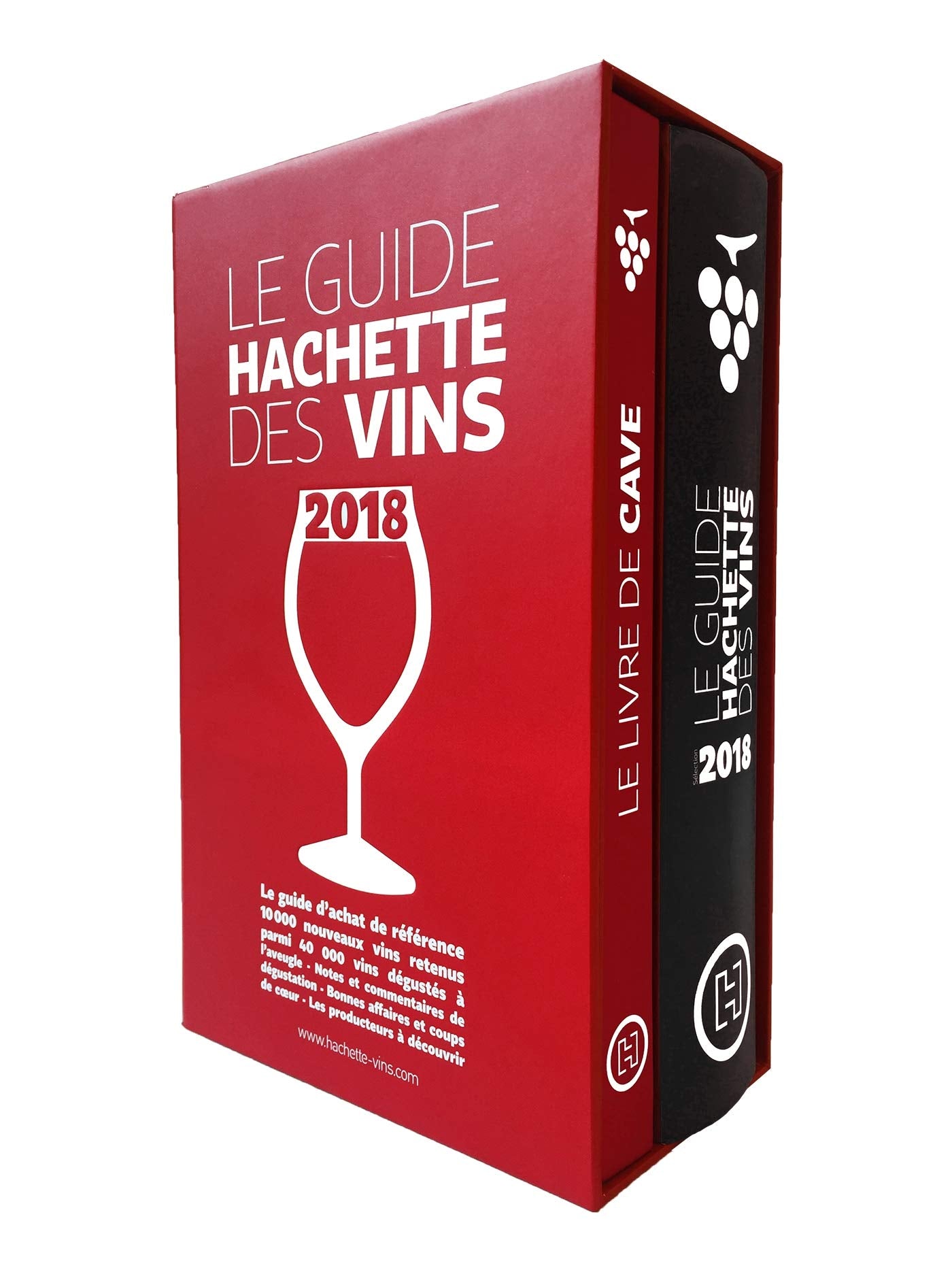 Coffret Guide Hachette des vins 2018 + livre de cave book