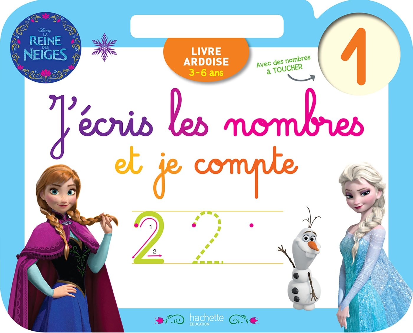 Ardoise reine des neiges: J'écris les nombres et je trace les formes book