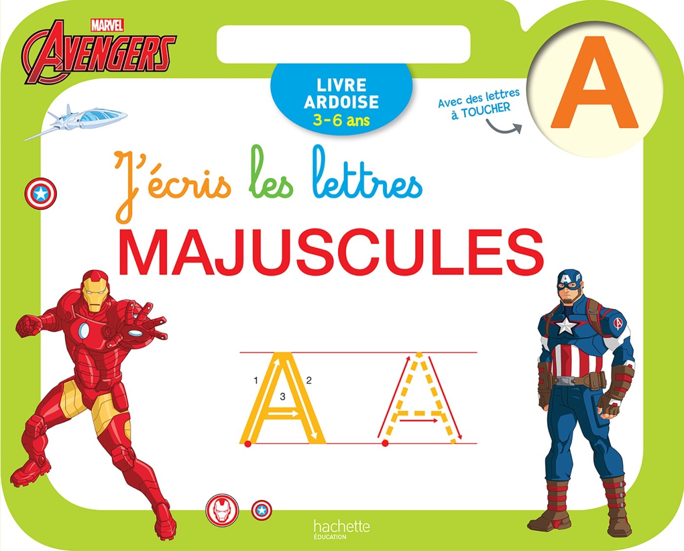 Ardoise Avengers J'écris les lettres majuscules book