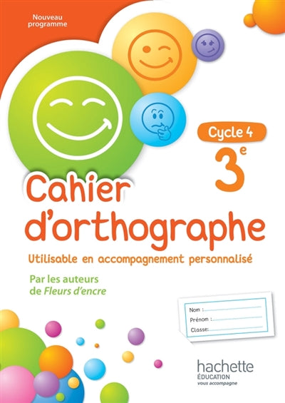 Product Image: Cahier d'orthographe : 3e, cycle 4