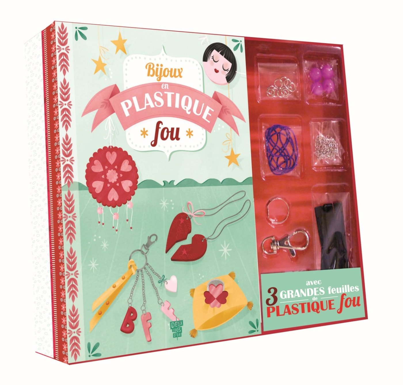 Bijoux en plastique fou: Avec des perles, du ruban, 1 fil de coton, 1 chaîne et des anneaux argentés, 1 mousqueton et 1 bague à personnaliser Books