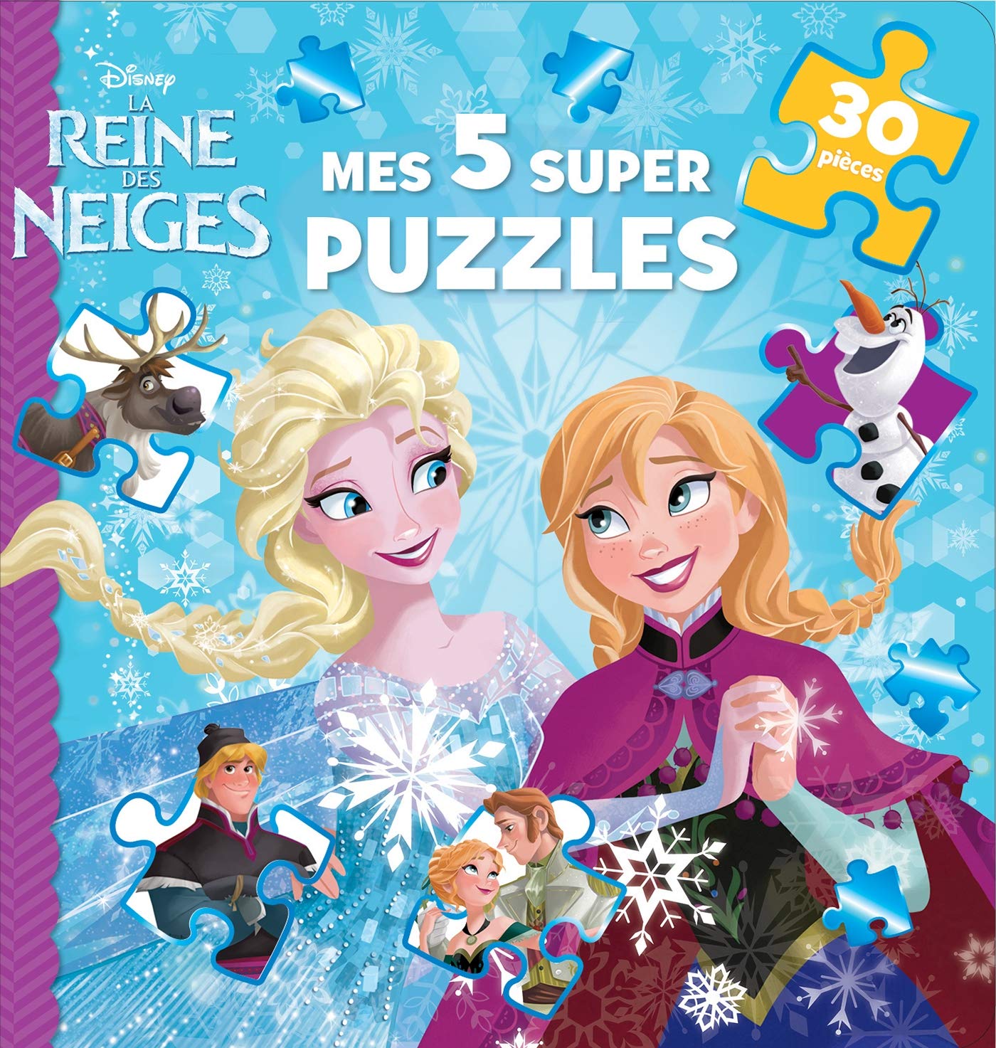 La Reine des Neiges , MON LIVRE PUZZLE: Mes 5 super puzzles (30 pièces) Children's books