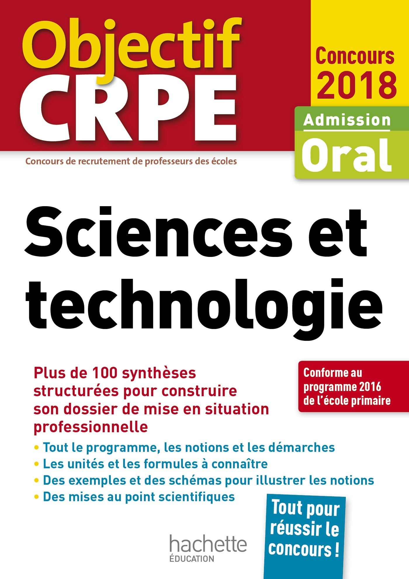 CRPE en fiches : Sciences et technologie 2018: Admission oral Books