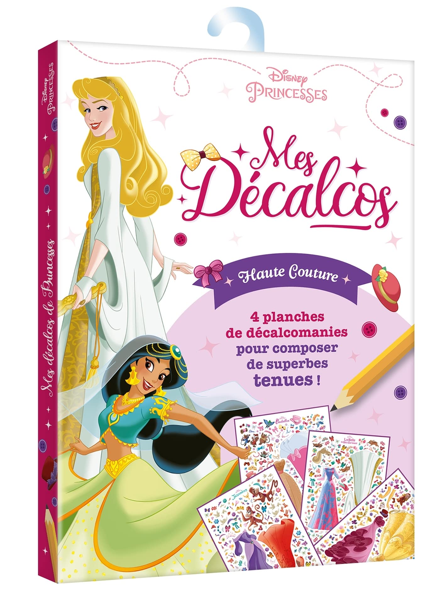 DISNEY PRINCESSES - Pochette Mes décalcos - Haute Couture: 4 planches de décalcomanies Tiptoi & Games