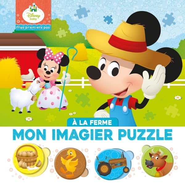 DISNEY BABY - Mes Premiers Pas - À la ferme - Imagier Puzzle 4 pièces: 20 Pièces book