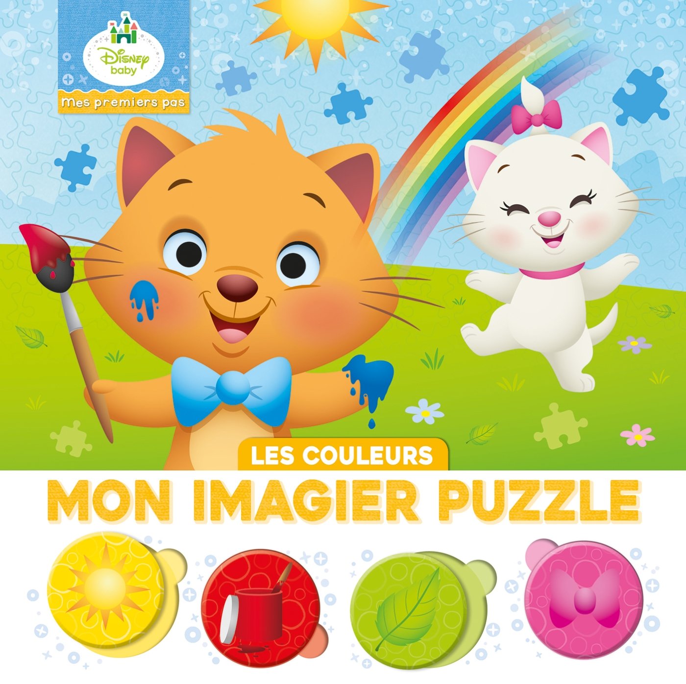 DISNEY BABY - Mes Premiers Pas - Les couleurs - Imagier puzzle 4 pièces: 20 Pièces Tiptoi & Games