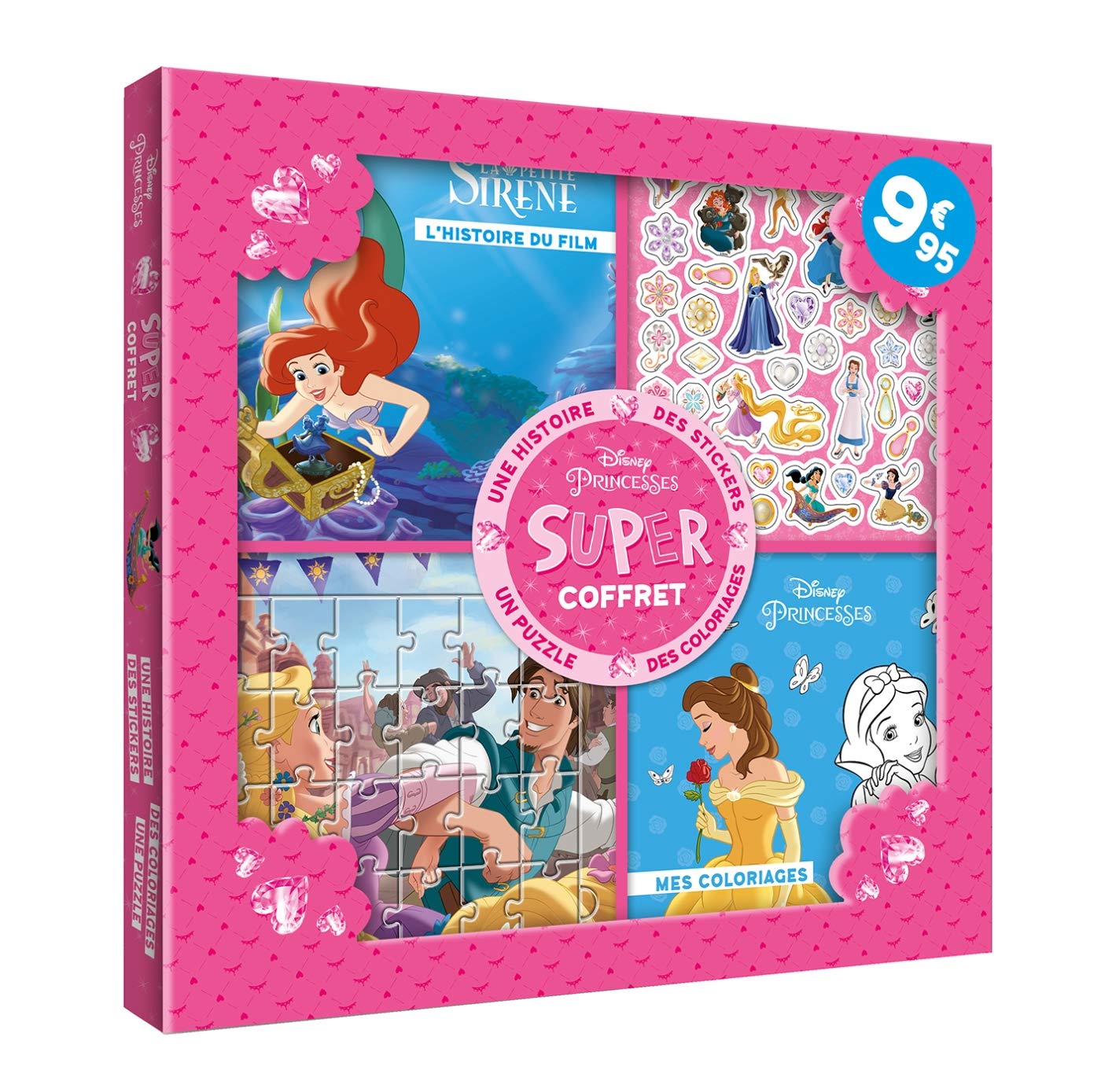 DISNEY PRINCESSES - Super coffret - Histoire, coloriages, stickers, puzzle: Histoire, coloriages, stickers, puzzle book