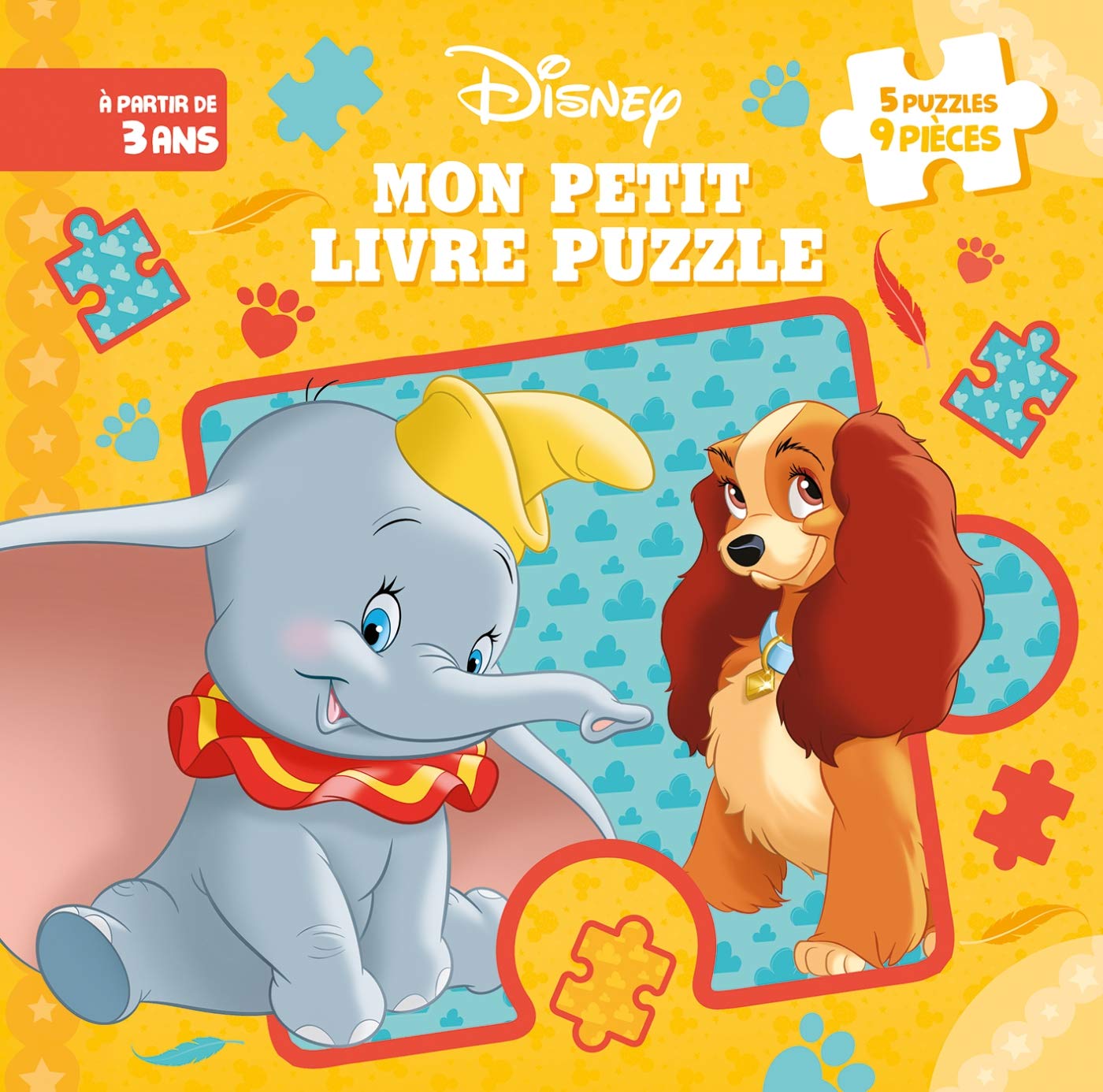 DISNEY - Mon Petit Livre Puzzle - 5 puzzles 9 pièces - Animaux book