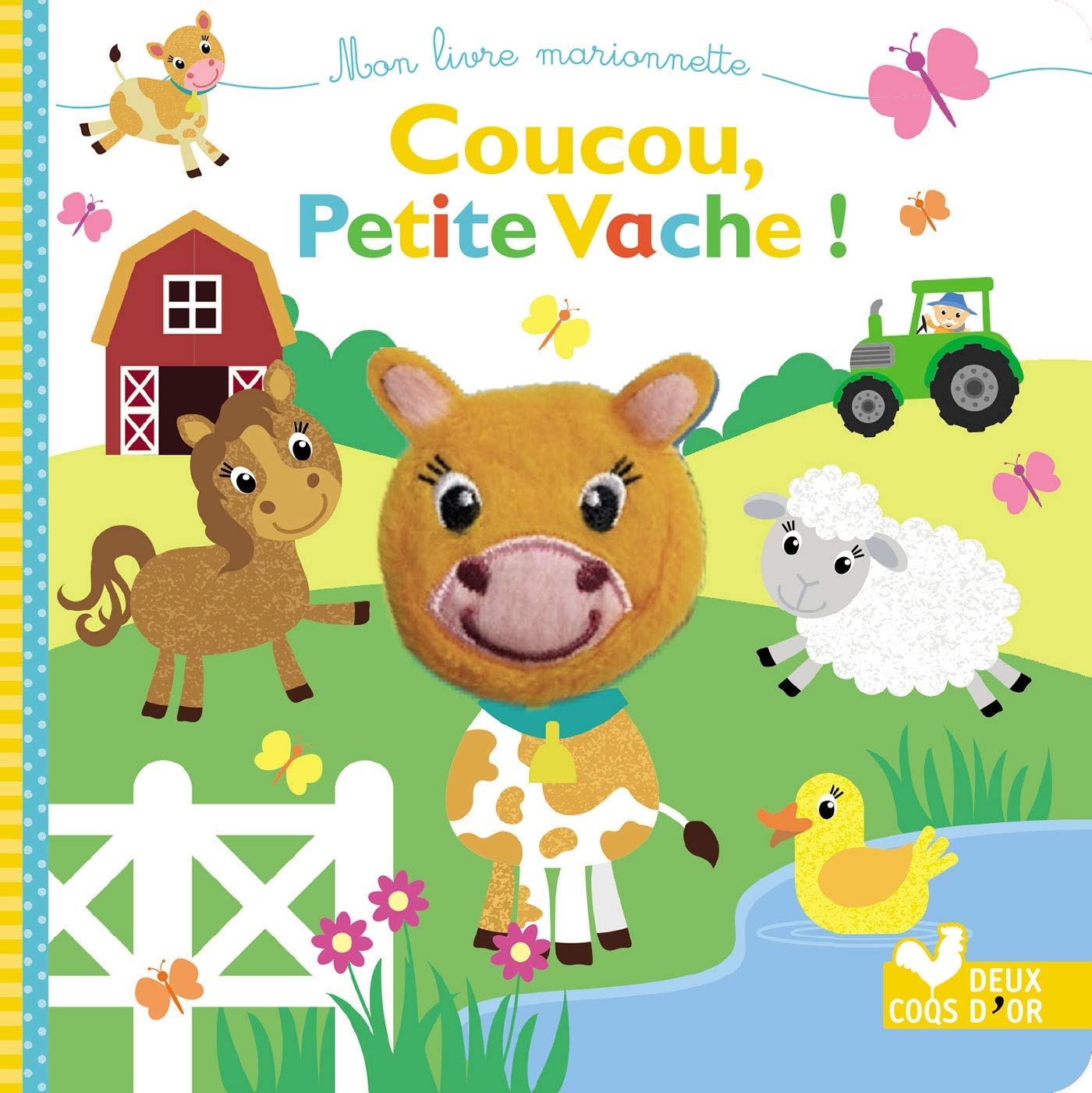 Coucou, petite vache ! - livre marionnette à doigt book