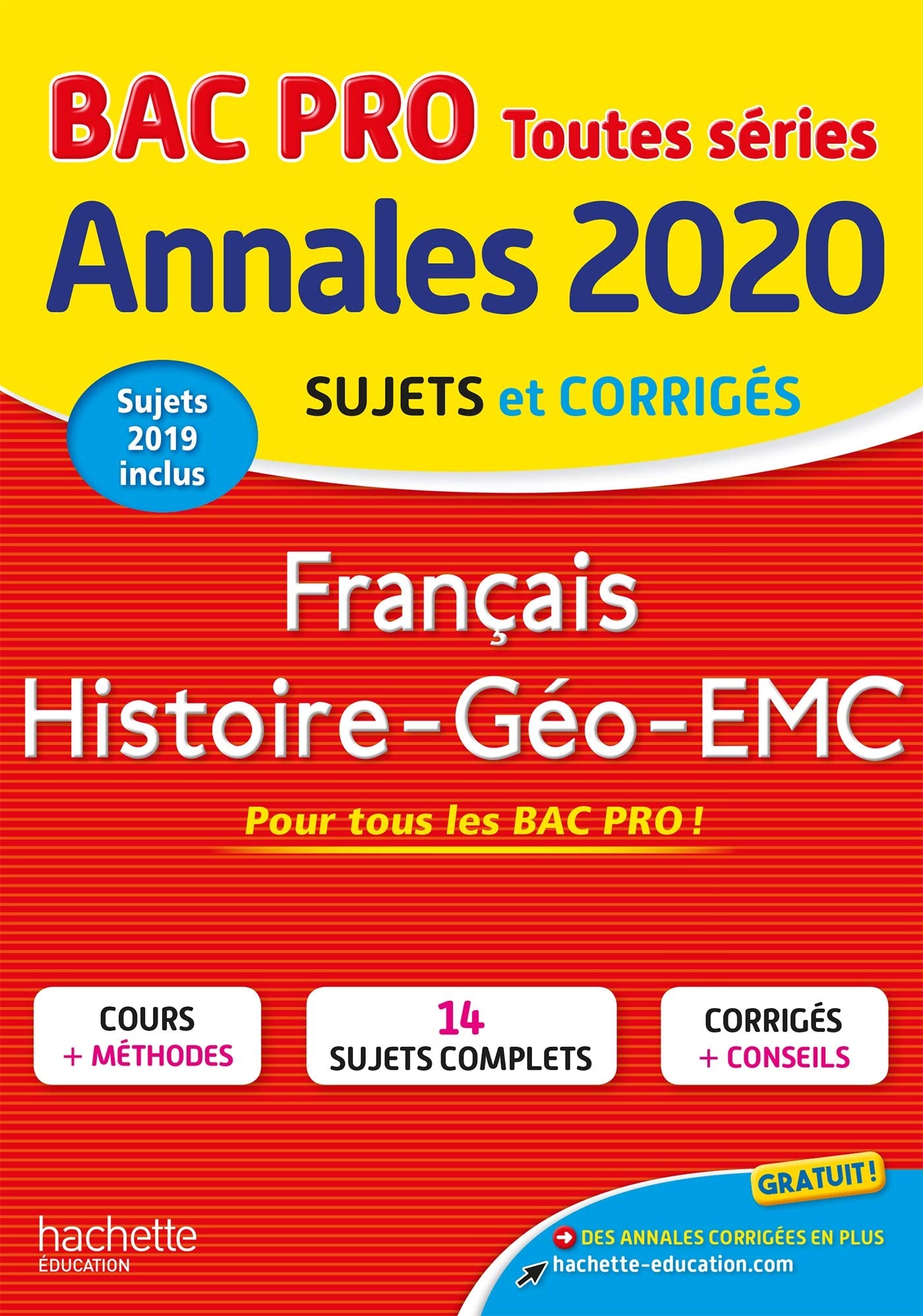Annales Bac 2020 Hist-Geo Français Bac Pro: Sujets et corrigés Non-fiction