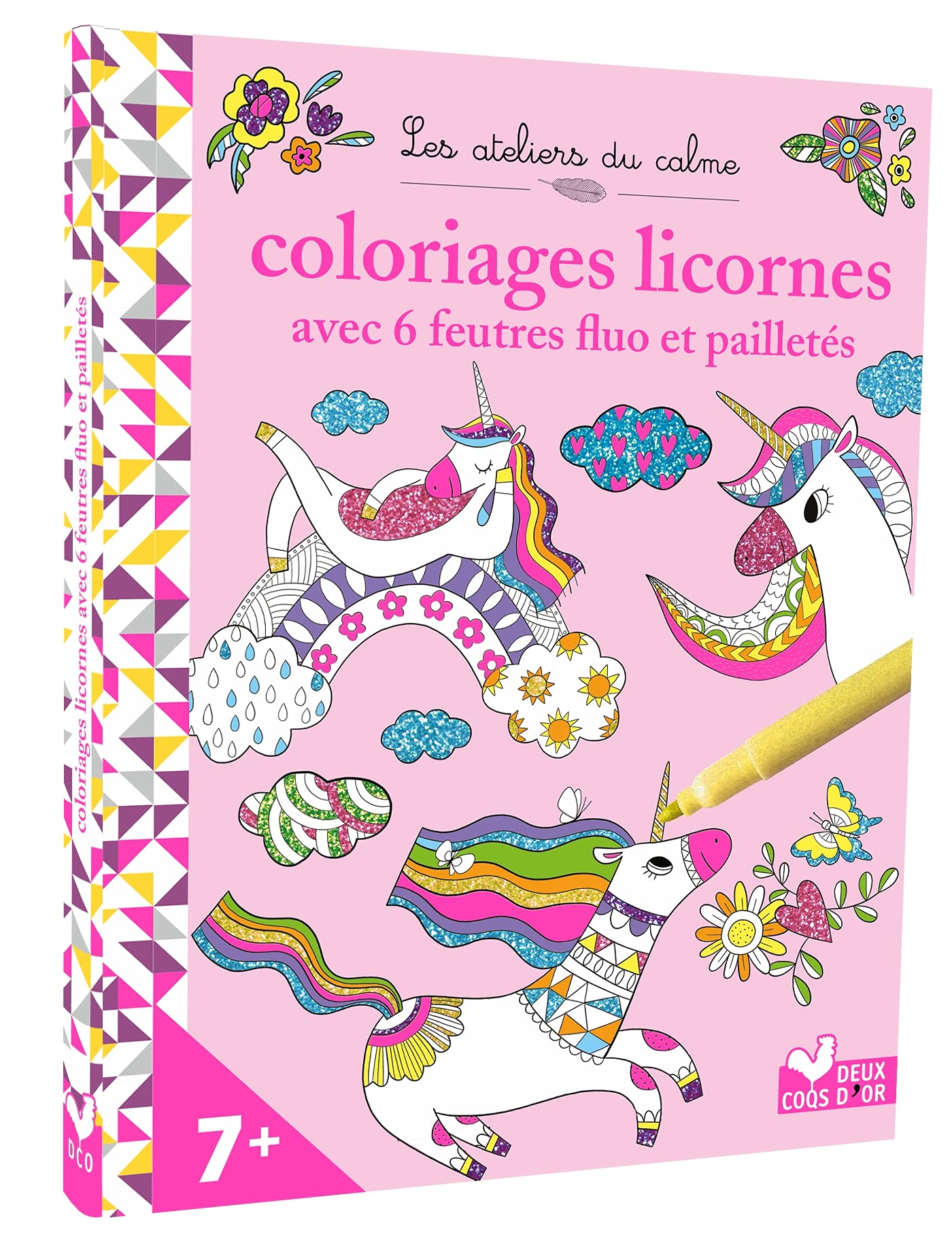 Coloriages Licornes - avec 6 feutres fluo et pailletés Tiptoi & Games