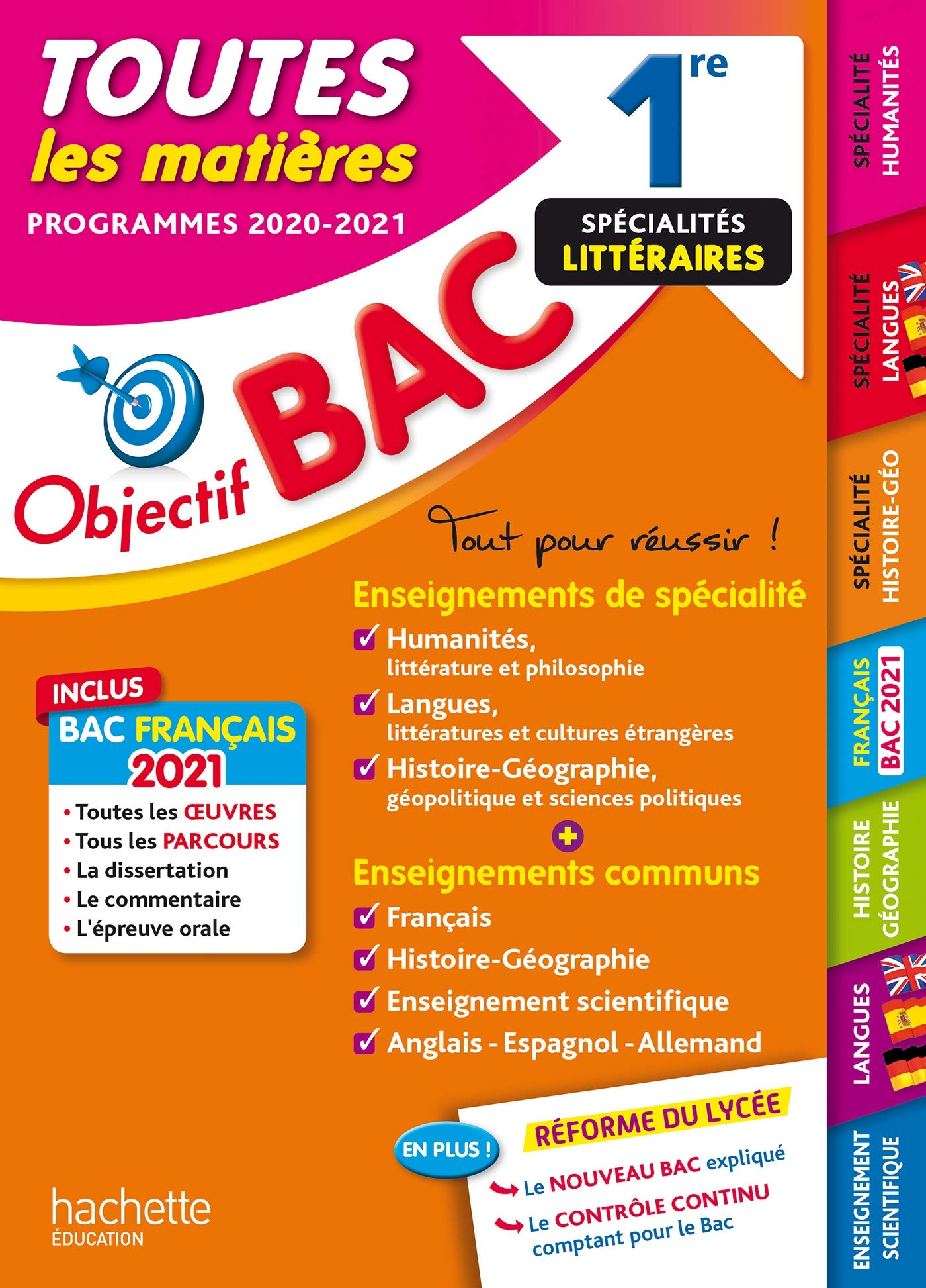 Objectif Bac 2021 Toutes les matières 1re Enseignements communs + Spécialités littéraires Non-fiction