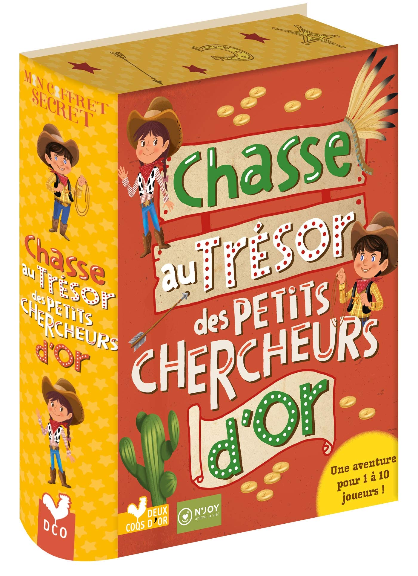Chasse au trésor chercheurs d'or - coffret avec accessoires: Avec 10 chapeaux de Cow-Boy, 10 pépites dorées, 1 planche de stickers pour décorer les ... au trésor, 1 bourse, 10 cartons d'invitation Tiptoi & Games