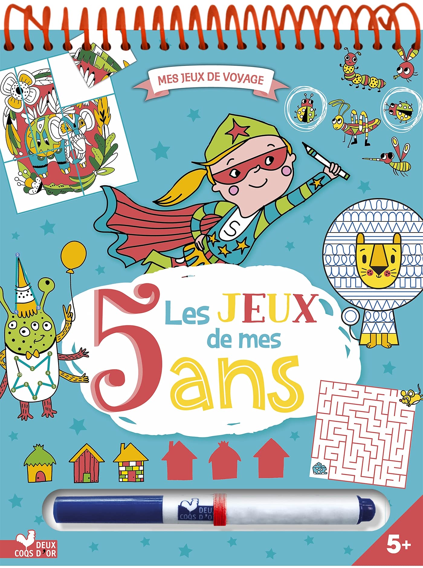 Les jeux de mes 5 ans - bloc avec feutre effaçable: Avec 1 feutre effaçable Tiptoi & Games