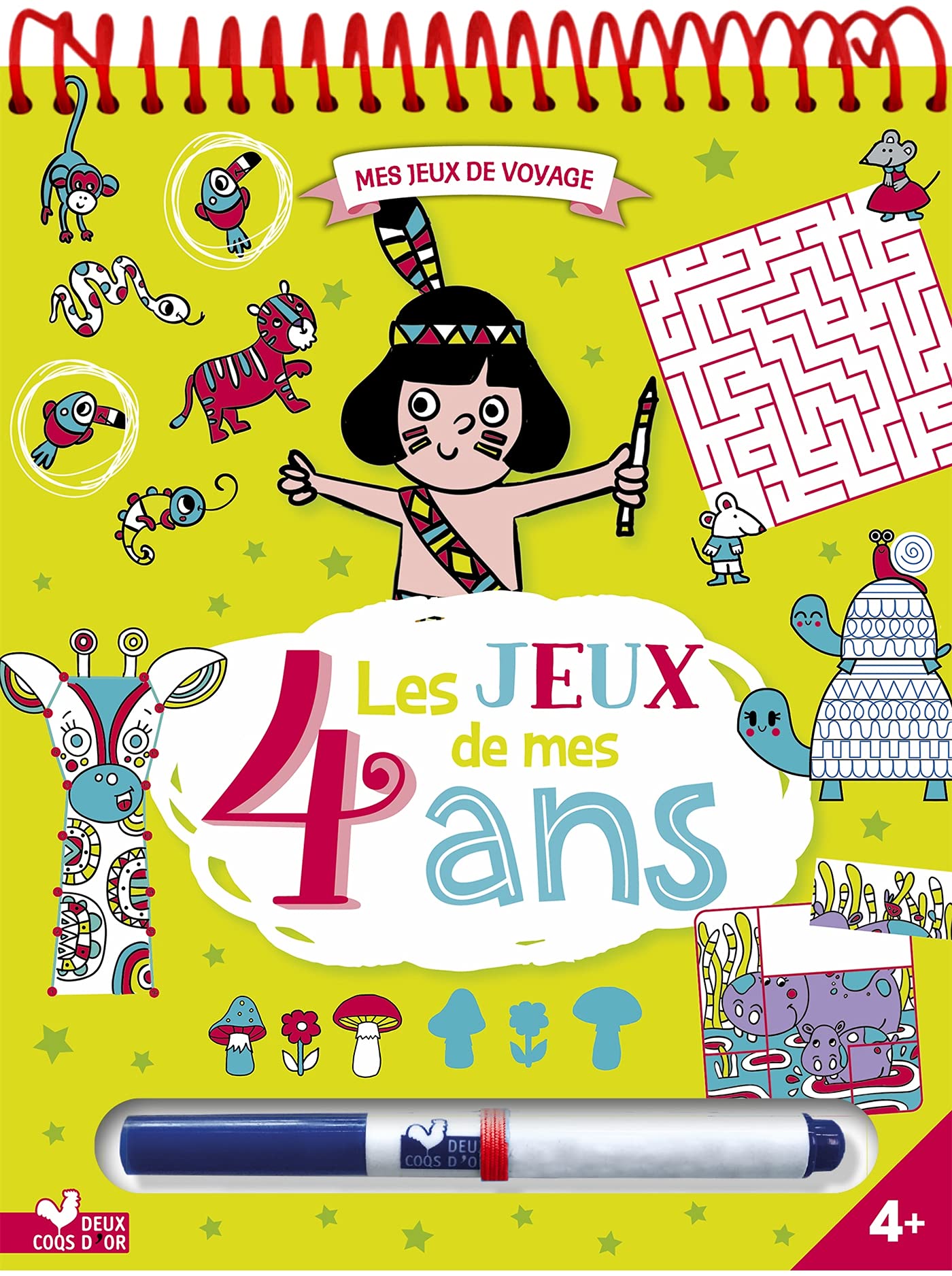 Les jeux de mes 4 ans - bloc avec feutre effaçable: Avec 1 feutre effaçable Tiptoi & Games