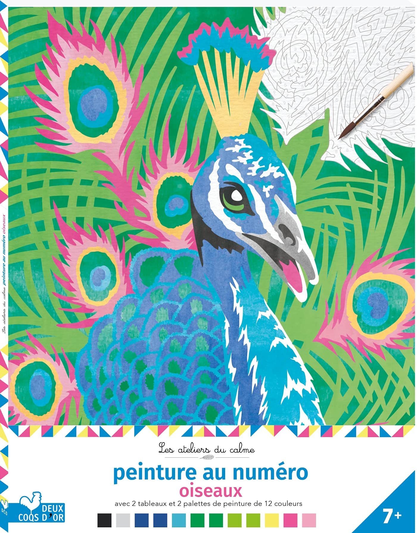 Peinture au numéro - oiseaux - cahier avec palette et pinceau book