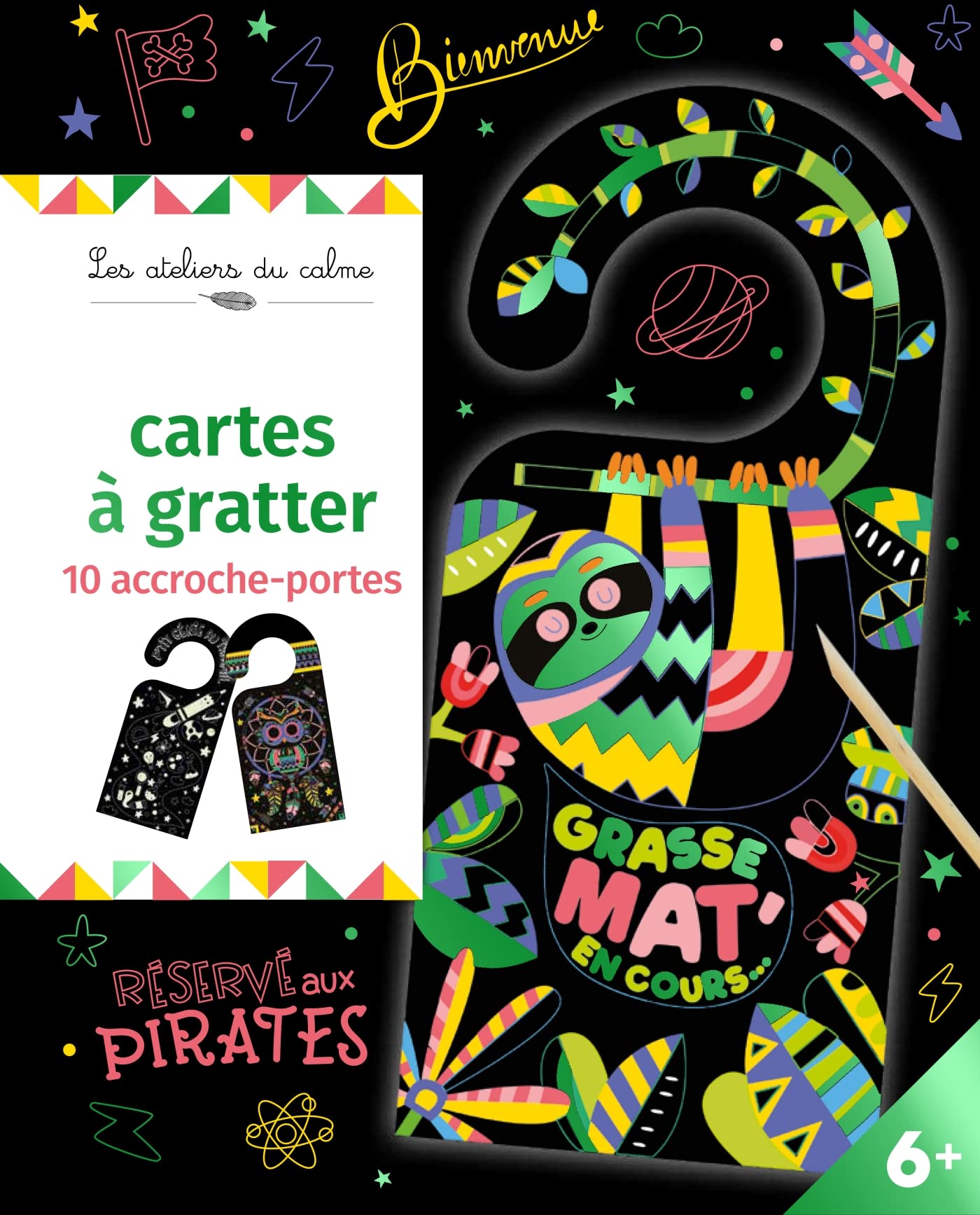 Cartes à gratter - 10 accroche-portes - pochette avec accessoires book