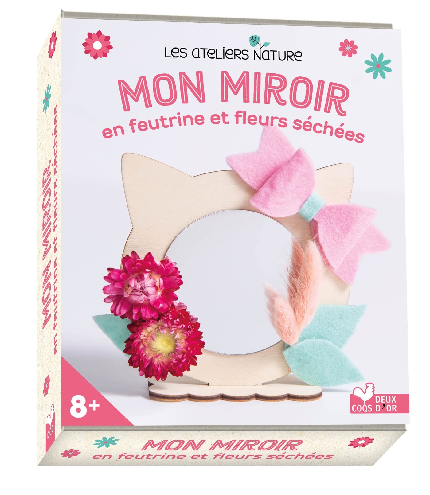 Mon miroir en feutrine et fleurs séchées - coffret avec accessoires book