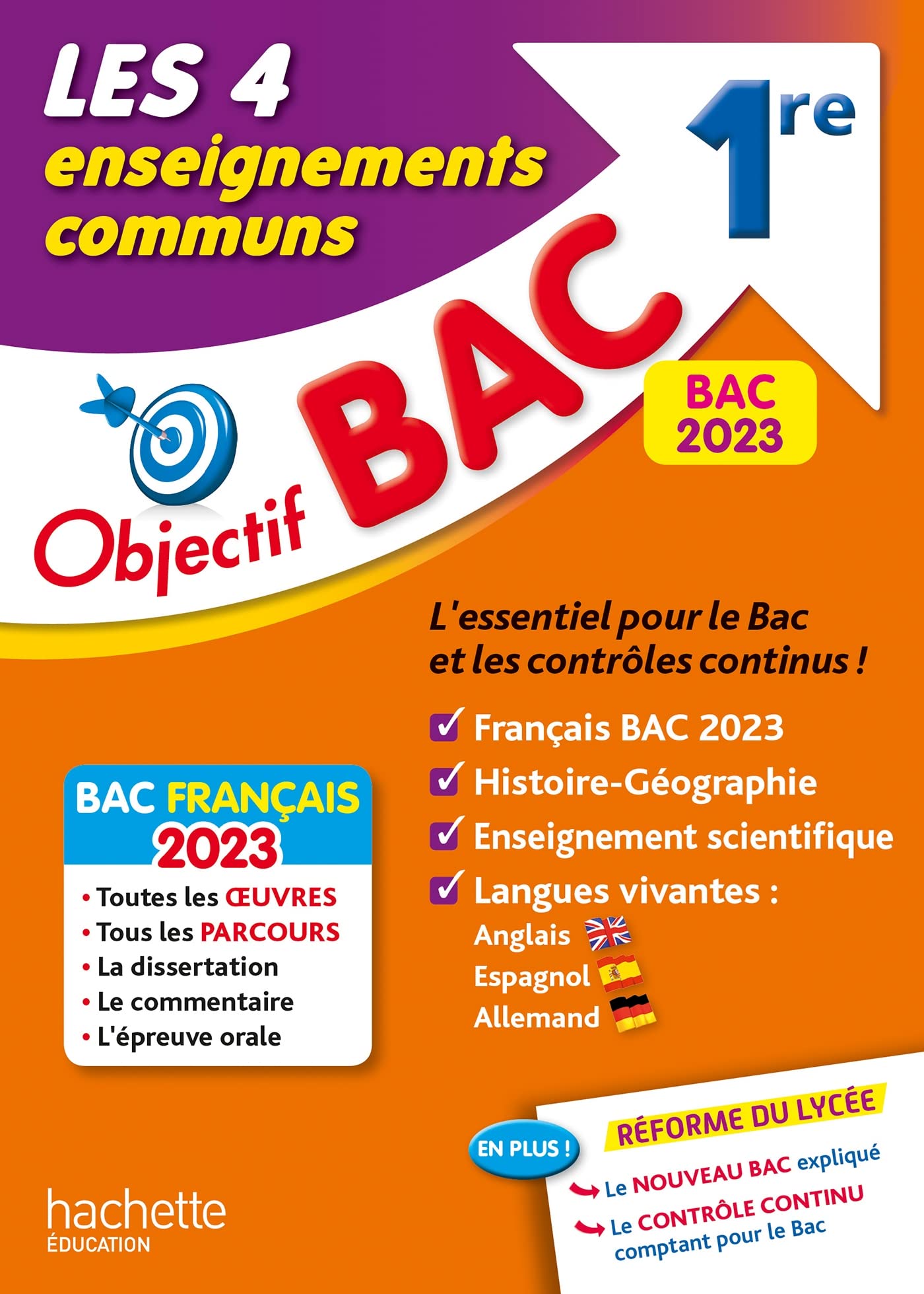 Objectif BAC 2023 - 1re Les 4 Enseignements communs Professional & Reference Books
