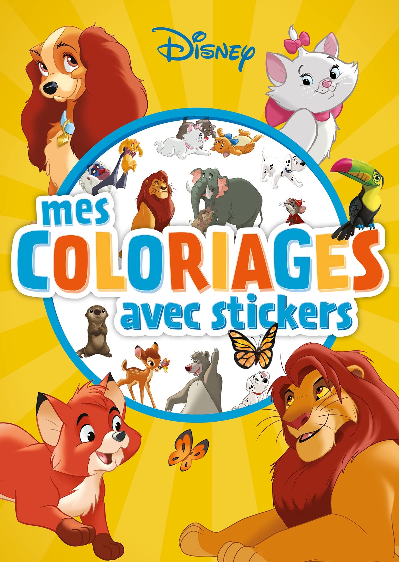 DISNEY - Mes Coloriages avec Stickers - Animaux book