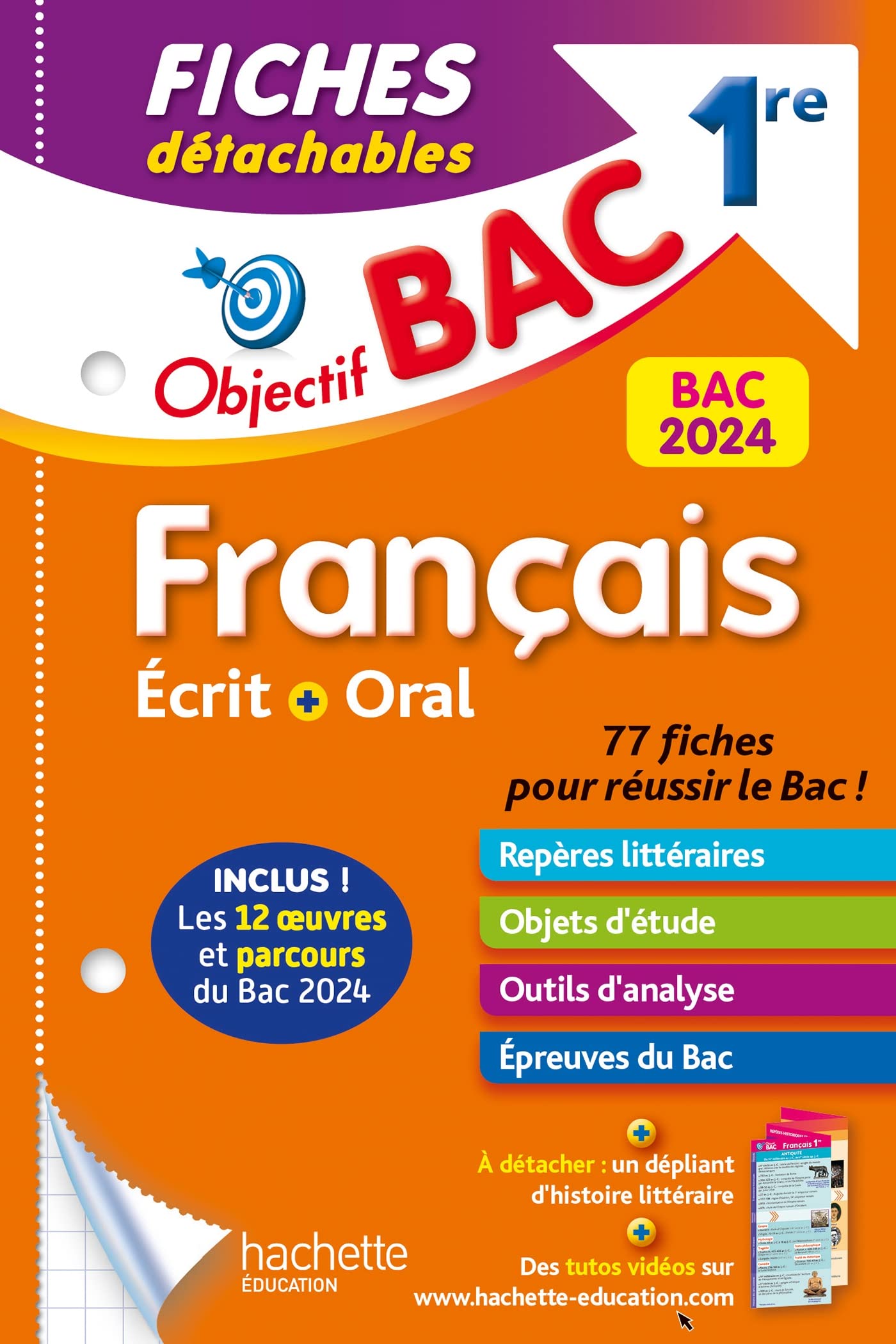 Objectif BAC Fiches détachables Français 1re BAC 2024 book