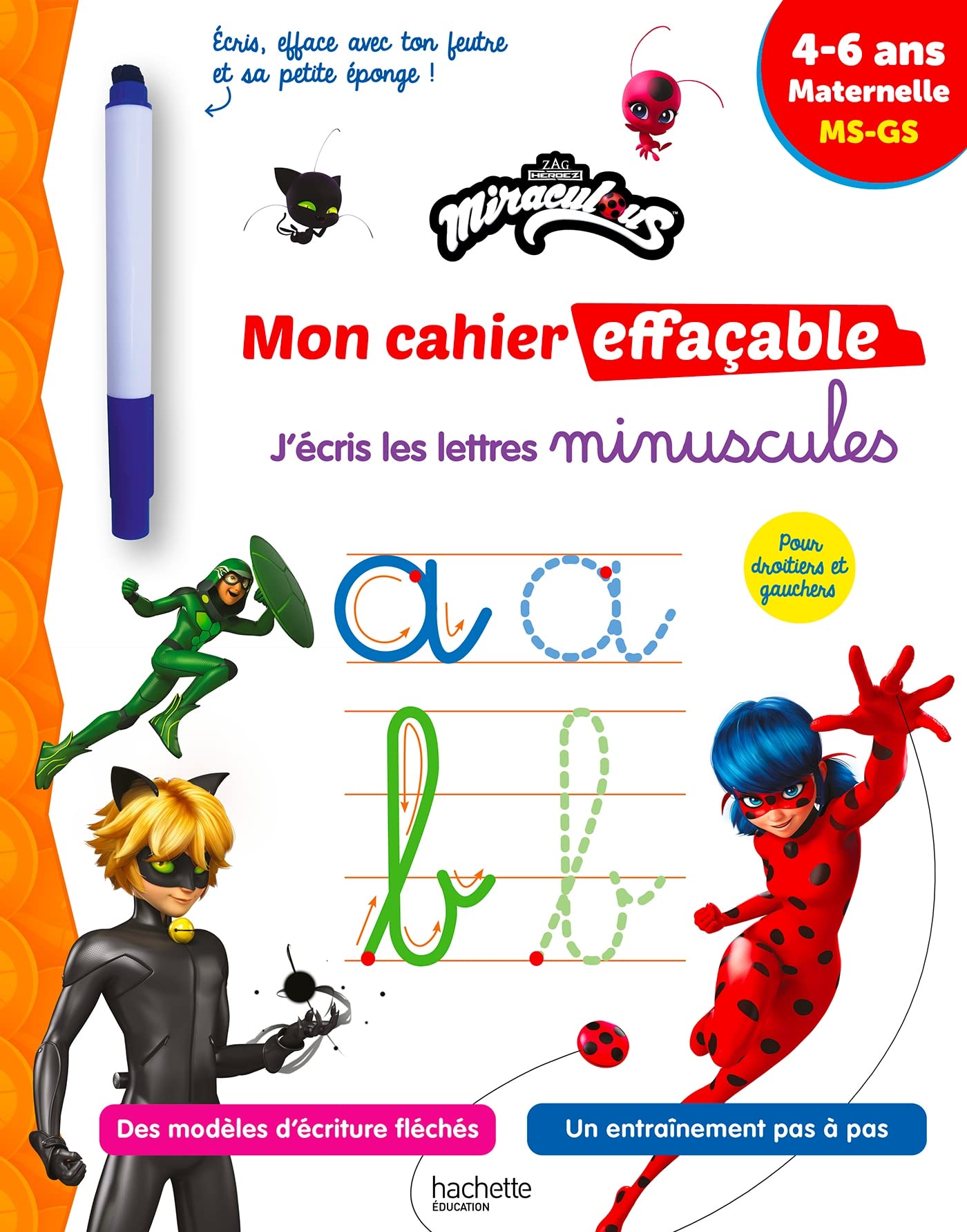 Miraculous - Mon cahier effaçable - J'écris les lettres minuscules book