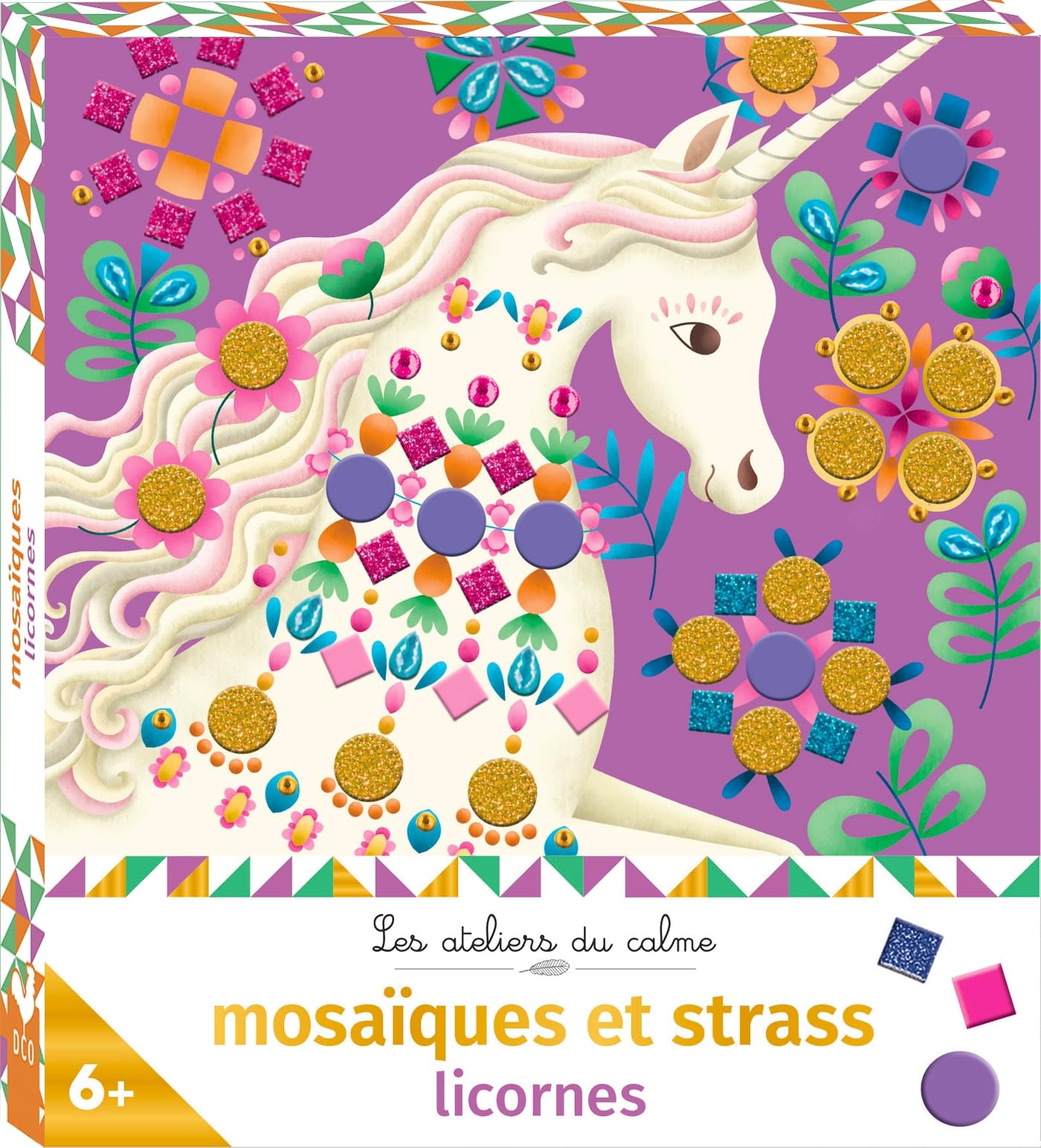 Strass et mosaiques licornes - mini boîte avec accessoires book