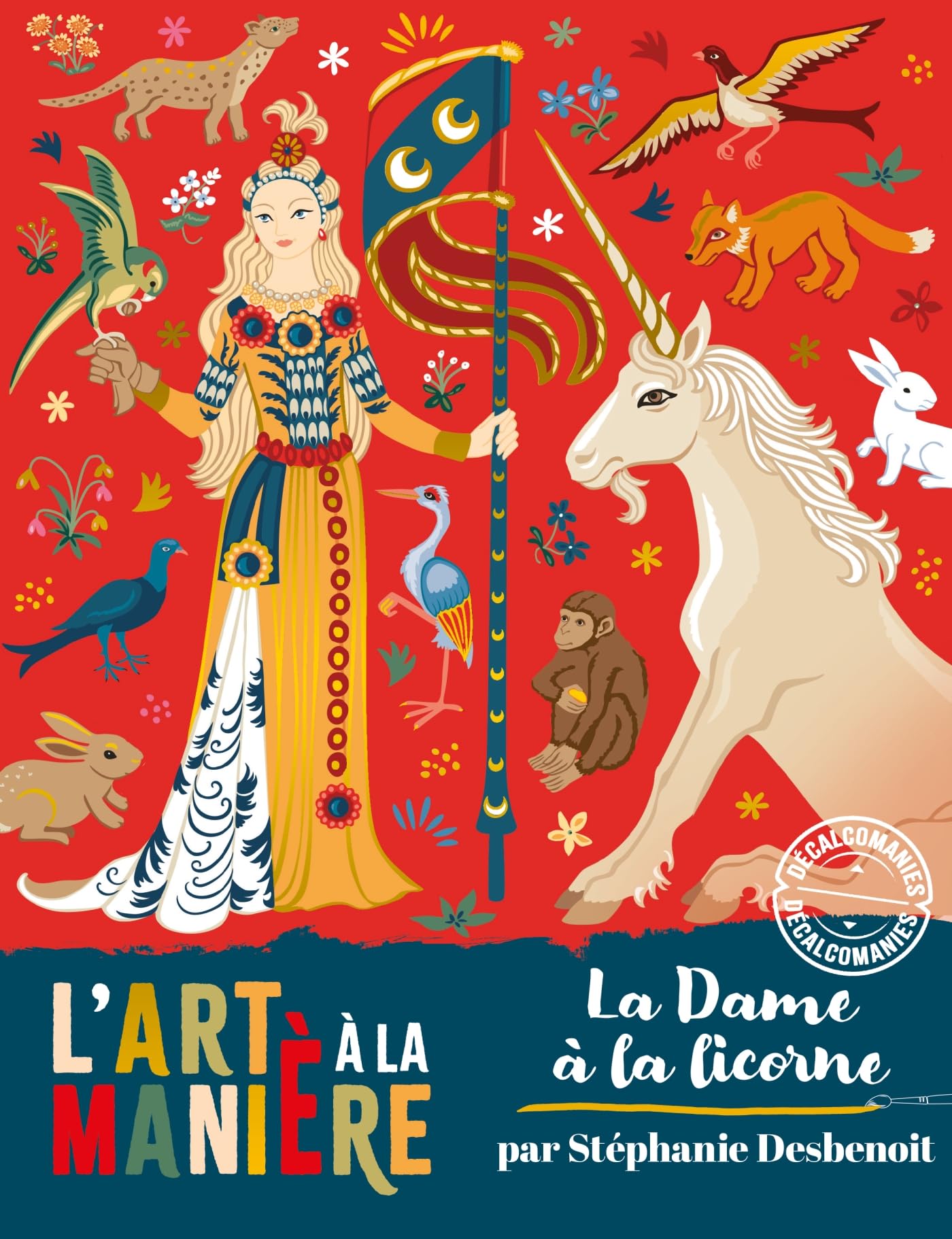 L'art à la manière décalcomanies la dame à la licorne - pochette avec accessoires book