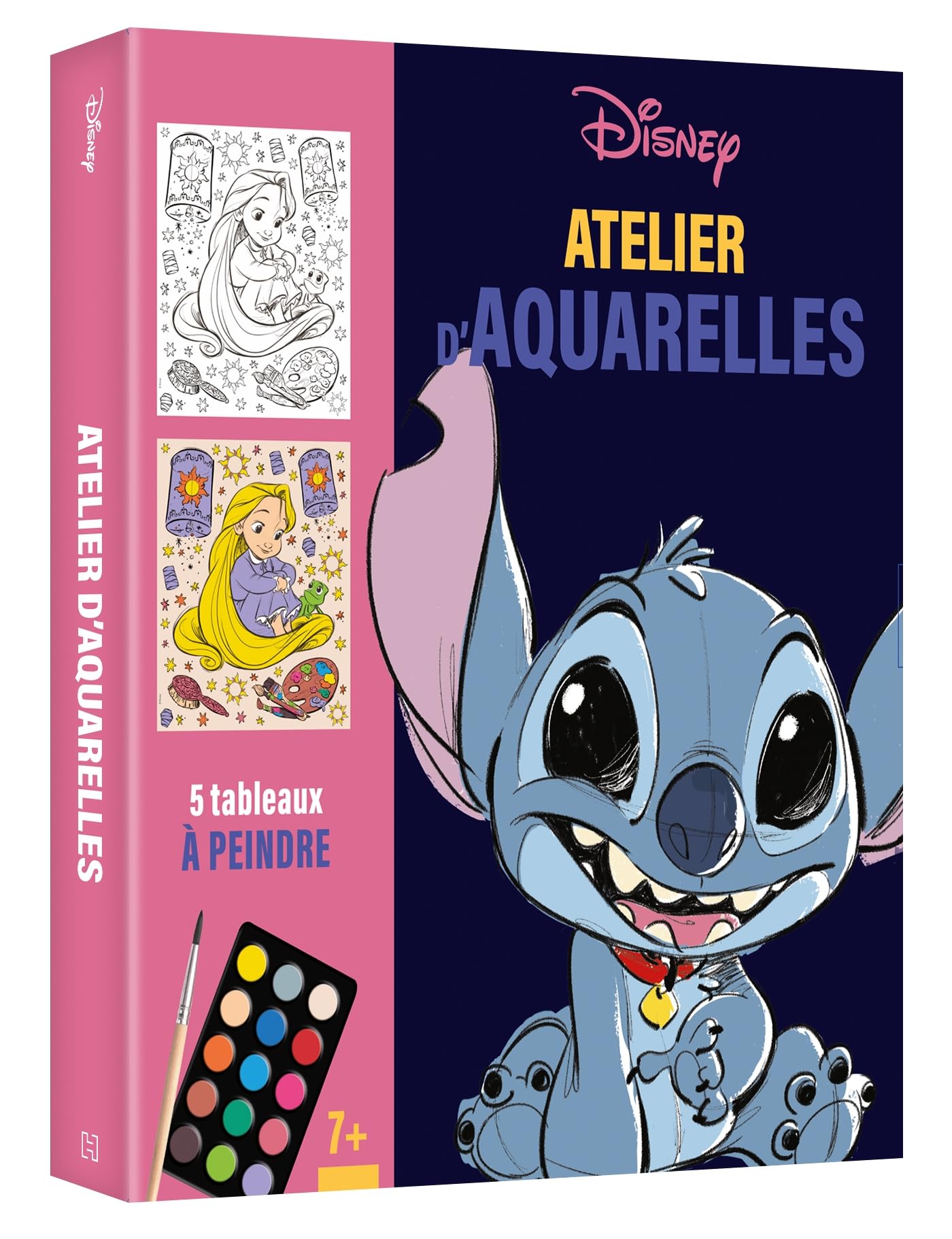 DISNEY - Atelier d'aquarelle - Coffret 5 tableaux à peindre: avec une palette, un pinceau et tampon mousse book