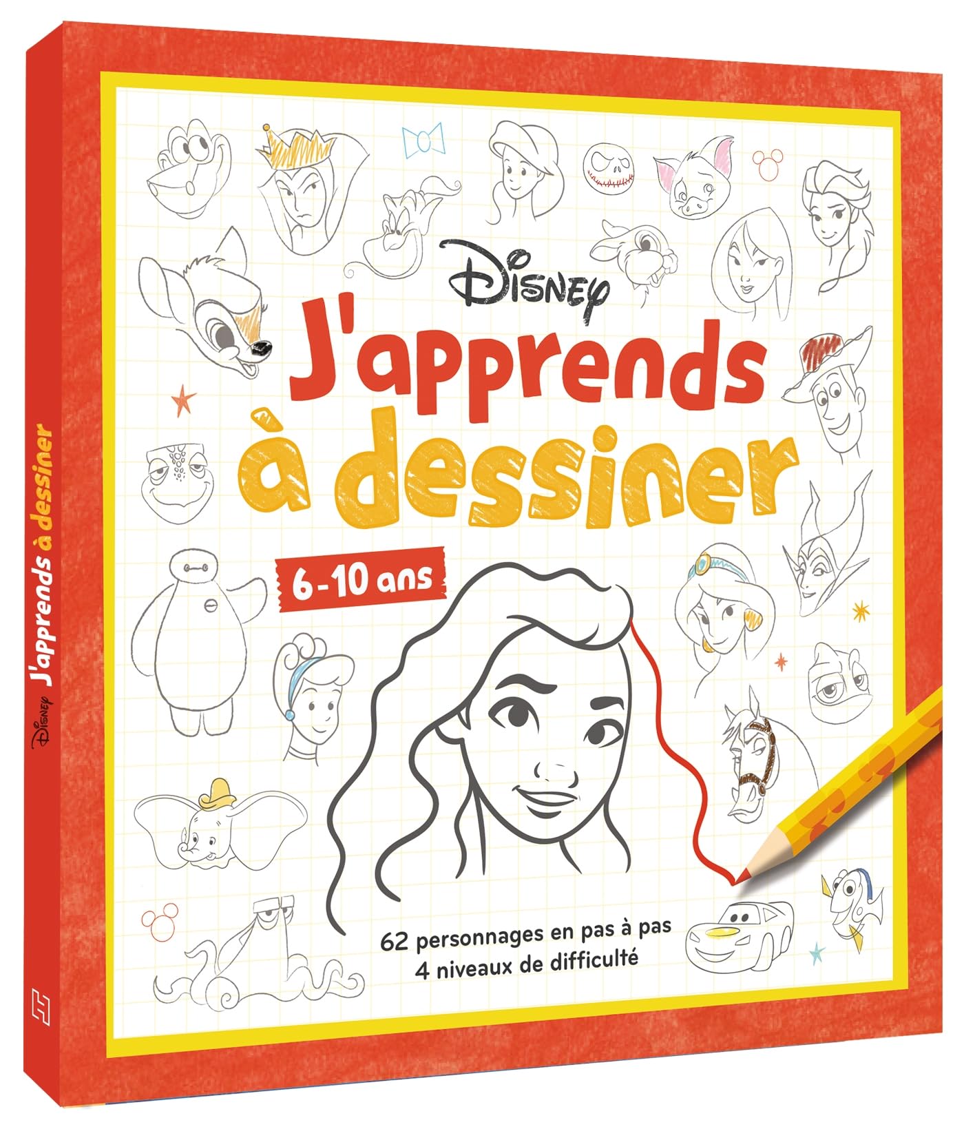 DISNEY - J'apprends à dessiner - 62 personnages en pas à pas (6+) book