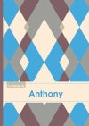 Le carnet d'Anthony : Lignes, 96p, A5 : Jacquard Bleu Gris Taupe book