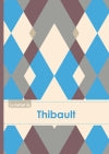 Le carnet de Thibault : Lignes, 96p, A5 : Jacquard Bleu Gris Taupe book
