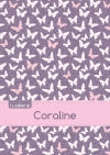 Le cahier de Coraline : Petits carreaux, 96p, A5 : Papillons Mauve book