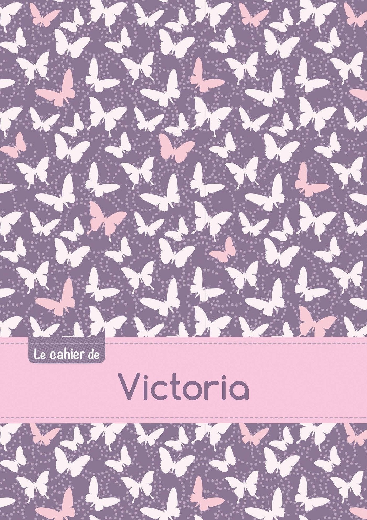Le cahier de victoria: Cahier victoria - Blanc,96p,A5 - Papillons mauve Children's books