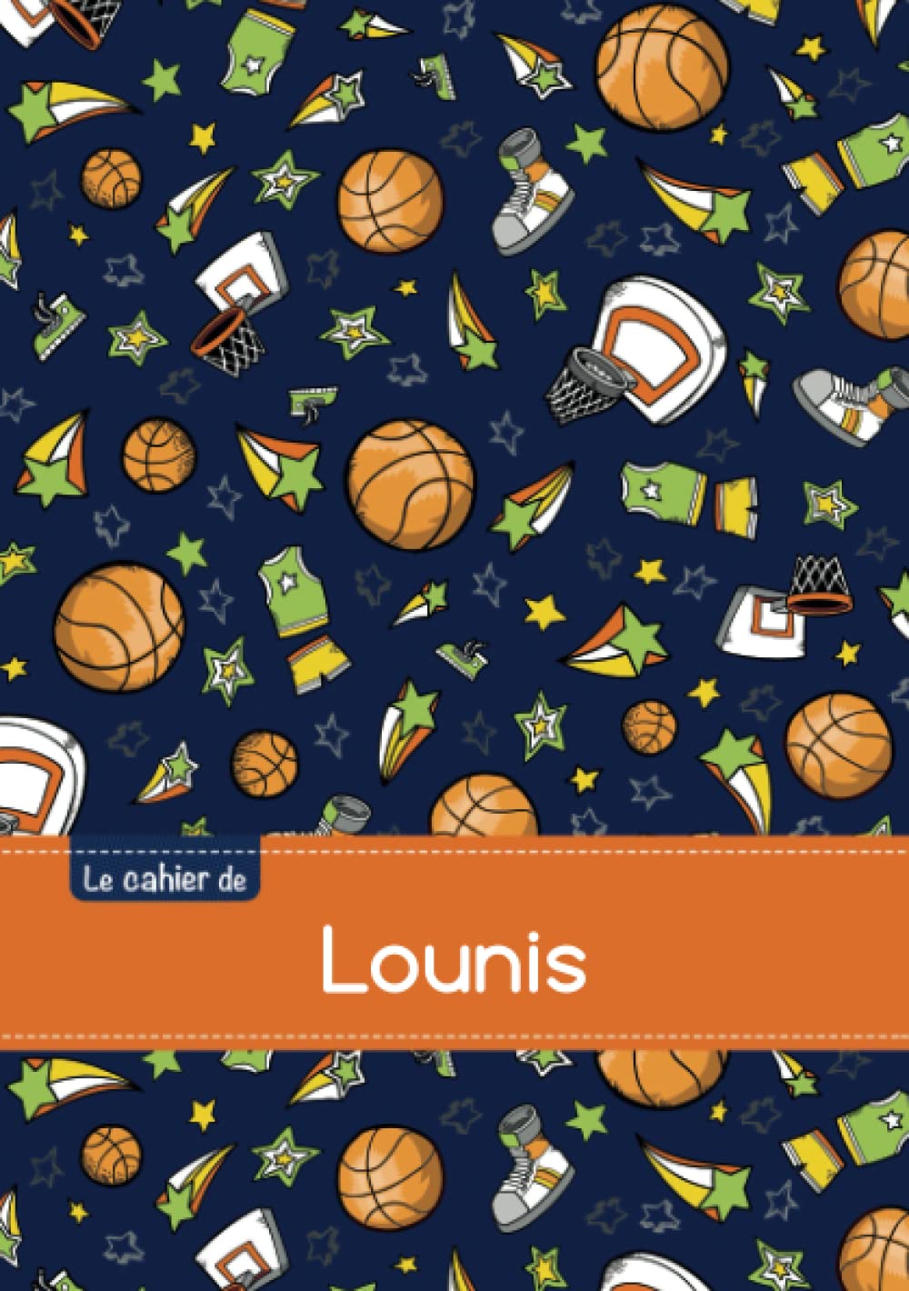 Le cahier de Lounis: Le cahier de Lounis - Petits carreaux, 96p, A5 - Basketball Children's books