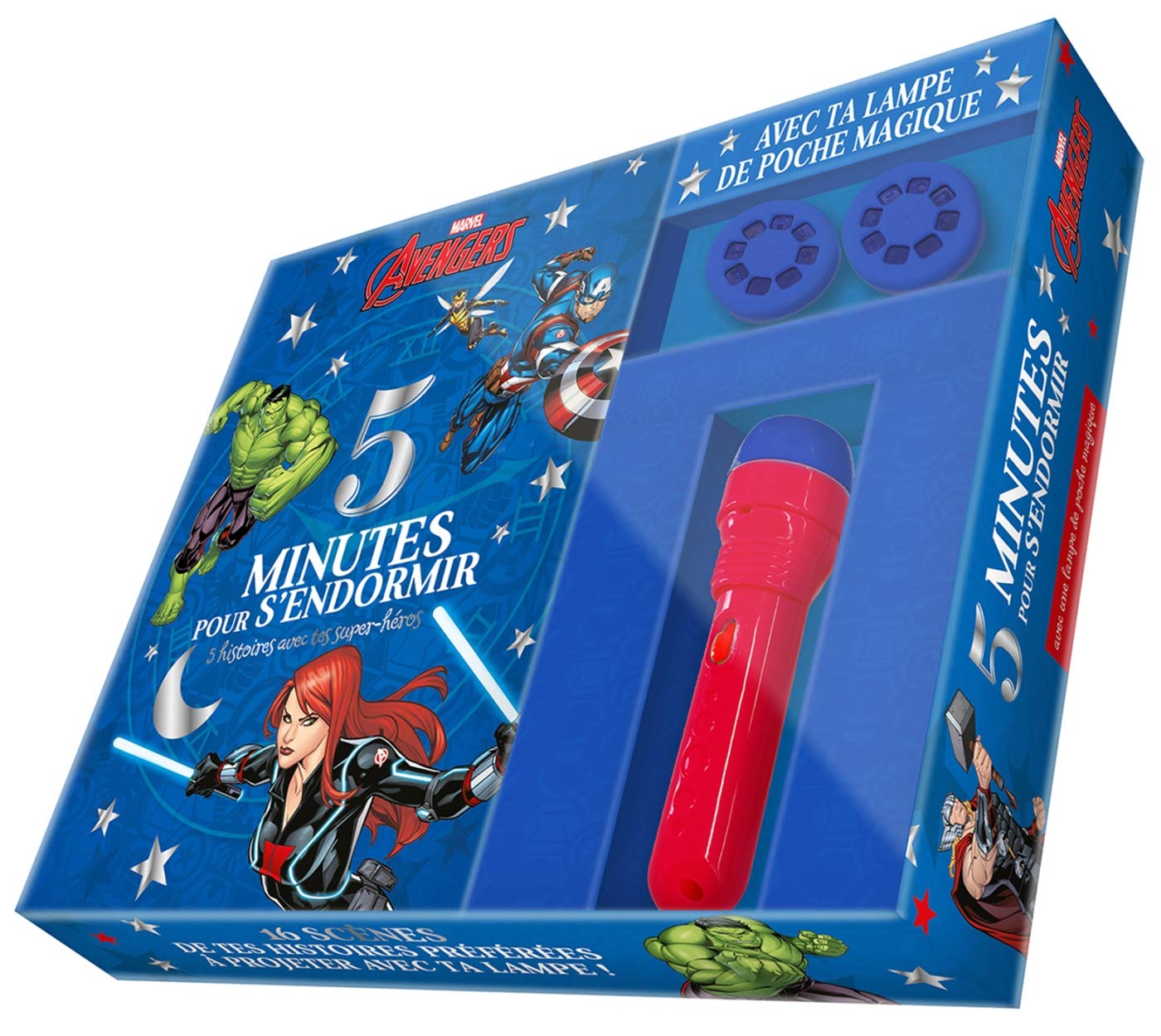 AVENGERS - Coffret 5 Minutes pour S'endormir - 5 Minutes avec tes Super-Héros - MARVEL: 5 histoires avec tes super héros avec lampe projecteur Novels & Short Stories