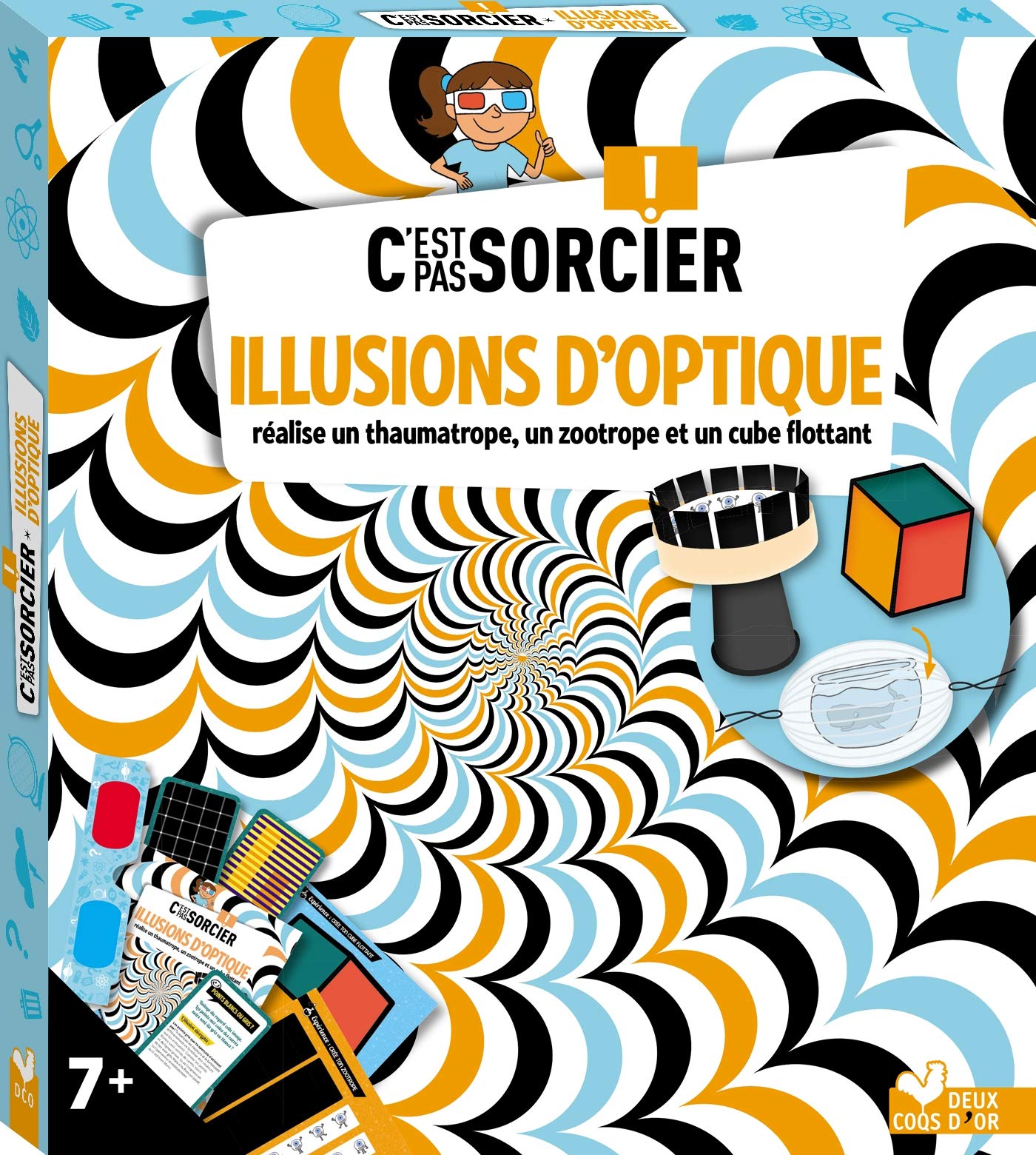 C'est pas sorcier Illusions d'optique - boîte avec accessoires: Avec lunettes 3D, 20 cartes illustions d'optiques Non-fiction